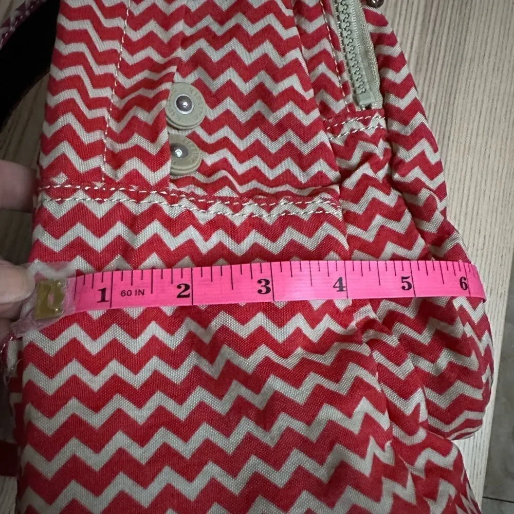 Kipling Seoul Small Backpack red and white zig zag pattern - OS